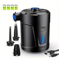 Bomba Inflable Eléctrica Inalámbrica Portátil - Doble Propósito para Piscina, Colchón de Aire y Más - Batería Recargable de 5200mAh, Negra - details 0