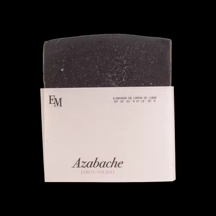 Jabón sólido, Azabache, de carbón activo especial para pieles grasas, con un 56% de Aceite de Oliva Virgen Extra. - 1
