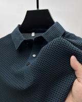 Camisa Polo Para Hombre Verano Manga Corta Seda Helada Fresca Y Transpirable Antisudoración Estilo Casual Negocios - details 17