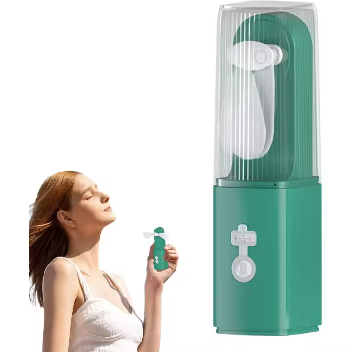 Ventiladores portátiles de mano | Ventilador de mano recargable USB con linterna, equipo de refrigeración multifuncional para viajes a la playa, aula, viajes diarios, coche, camping, viajes - 1