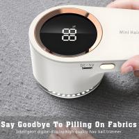 Afeitadora de telas, afeitadora de pelusas, quitapelusas recargable con 6 cuchillas, quitapelusas eléctrico portátil para suéteres, pantalla LED digital para eliminar pelusas de suéteres, ropa, manta, sofá - details 4