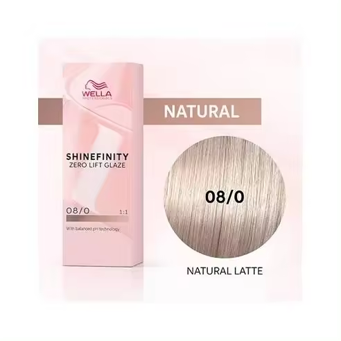 Coloracion Semipermanente Shinefinity Zero Lifth Glaze 08/0 Natural Latte 60 ml. Wella - 1