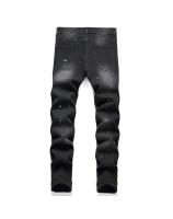 Nuevos Jeans De Otoño 2025 Con Agujeros Y Patchwork Estilo Slim Para Hombre Tejido De Denuim Midweight Cierre De Cremallera - details 2