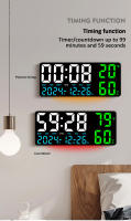 Reloj De Pared Digital Con Luz Atmosfera Y Control Remoto Mostrador LED Grande Multifuncional Con Alarmas Y Display De Temperatura Y Humedad - details 3
