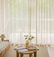 Gruesas de estilo Japonés para dormitorios, Salas de estar y Cortinas semisombreadas de Algodón y Lino,Cortinas de Gasa de Lino para Sala de estar, dormitorio, Luz, Lujo, Ventana, Mampara, el poste Free (poste no incluido) balcón Anillo para Colgar - details 4