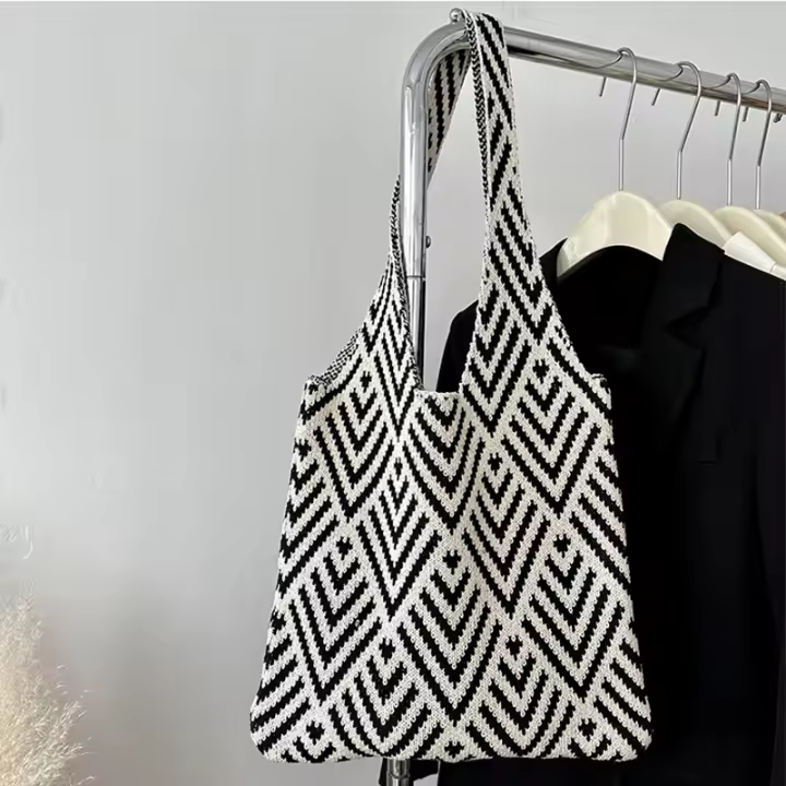 Bolso de mano de DOT Hecho A Mano para Mujer, Bolso de hombre with minimalist nude, Bolso de mano informal, reutilizable, Color Geométrico de contraste, fashion - 1