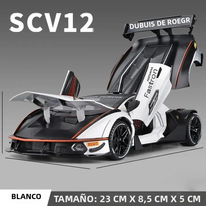 Lamborghini Essenza SCV12 Versión De Pista Superdeportivo a Escala 1:24 Modelo De Aleación Con Sonido Y Luz Decoración De Escritorio Para Coleccionistas - 1