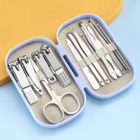Kit De Manicura Y Pedicura De 14 Piezas En Acero Inoxidable Con Cortauñas De Borde Concavo Estilo Moderno Y Herramientas De Aseo Incluye Portátil - details 4