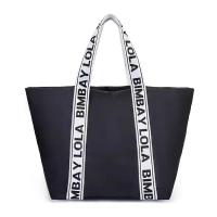 Tejido de letras bolso de tote de gran capacidad bolso de mano para viajes sencillos - details 4