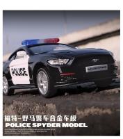 Ford Mustang Policial 1:36 Coche De Metal Alelojado a Escala Modelo De Juguete Para Coleccionistas Y Niños Regalo A195 - details 0