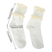 Calcetines De Algodón Finos Para Mujer Con Lazo JK Lolita De Media Caña Para Otoño Y Primavera Costura De Encaje Transpirables Cosplay - details 0