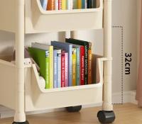 Estante De Libros Móvil Con Ruedas Estante De Almacenamiento Móvil Para Escritorio Biblioteca Dormitorio Estudio Estilo Moderno Minimalista - details 3