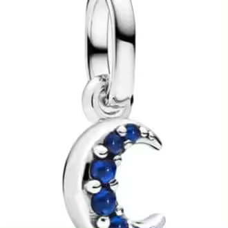 PANDORA ME Moon  - Mini colgante de plata de ley con cristal artificial, compatible con pulseras Moments y ME,Plata de ley, Crystal，Incluye Caja Original - 1