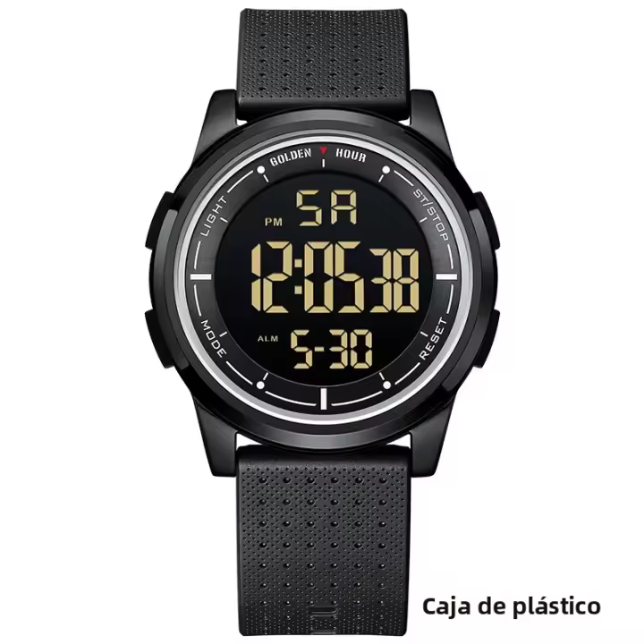 Reloj Deportivo De Moda GOLDENHOUR Para Hombres Multifuncional Resistente Al Agua 5Bar Cuarzo Digital Con Correa De Silicona Y Alarma - 1