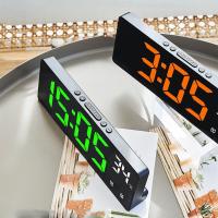 Reloj De Alarma Digital Con Espejo LED Y Soporte Para Teléfono Muestra De Temperatura Y Fecha Reloj De Noche Para El Lecho - details 10