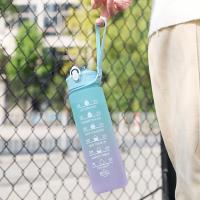 Botella De Deporte De Agua Con Pajita Y Tapa Pop-Up Gradiente De Colores 900ML Plástico Portátil Para Exteriores Y Aire Libre - details 3
