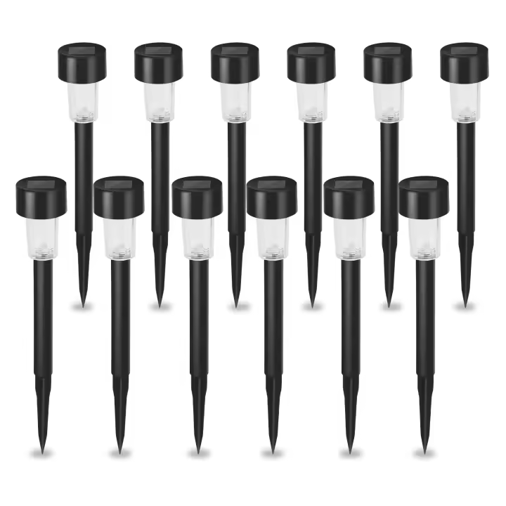 Aigostar Luces Solares Jardín 12 Pcs Lamparas Solares Jardín/Paisaje 6500K IP44 Impermeable, Luz Solar de Césped Para Pasillo, Césped, Patio - 1