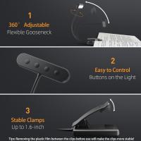 Luz De Libro Recargable USB 14 LEDs Luz De Lectura Portátil Con Clip Flexible Iluminación Cálida Y Fría Para Lectura Nocturna - details 2