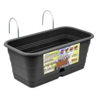 LILI HOME Jardinera de Balcón con Soportes - Fabricada en España - Tamaños Disponibles: 34cm/43cm/58cm - Color Negro/Marrón/Blanco. ideal para cualquier espacio exterior. Esta jardinera, fabricada en España con materiales de alta calidad, incluye todo lo - details 5