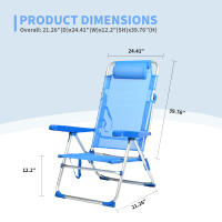 S7 STAR Silla Playa Plegable, Respaldo Ajustable con Cojín Acolchado, Sillón Ligero Multiposiciones Ideal para Jardín Beach Piscina, Silla Portátil Resistente con Apoyabrazos al Aire Libre - details 4