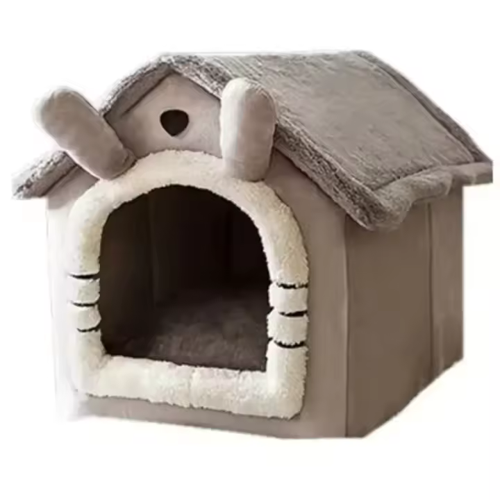 Casa Para Perro Y Gato 1pcs De Cuero Corduroy Adecuada Para Todas Las Estaciones Desmontable Y Lavable Suministro De Mascotas Cama Para Perro - 1