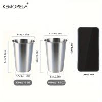 KEMORELA 2/4PCS Copas De Acero Inoxidable 300/400ML Tumbler De Acero Inoxidable Copas De Camping Copas De Bebida Plegables Metálicas - details 1