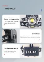 Linterna Frontal LED COB XHP360 Recargable USB XHP199 Con Zoom Y Protección Contra El Agua Para Actividades Al Aire Libre - details 19