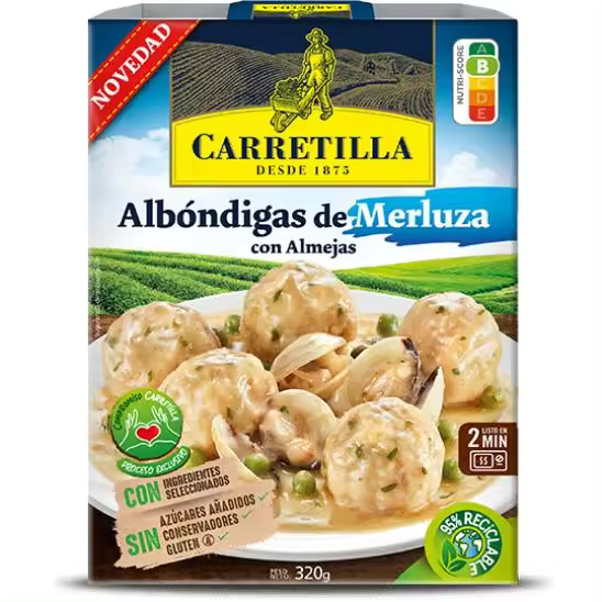 Carretilla Platos preparados, listos para consumir - Platos de Pescado: Albóndigas de Merluza con Almejas - 5 unidades - 1