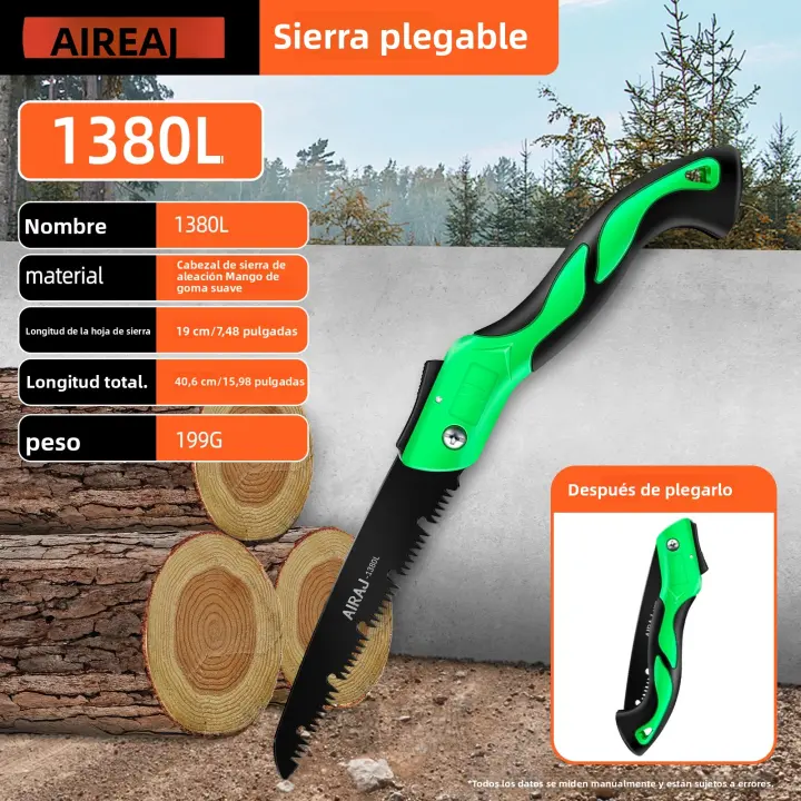 Scieña Multifuncional Plegable AIRAJ De Acero Resistente Al Desgaste Y Afilada Portátil Herramientas De Jardín Para Carpintería Y Podar - 1
