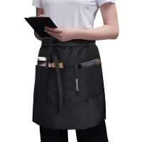 Delantal de Camarero Negro impermeable y anticrustante para el trabajo de cocina de hostelería delantal de Medio longitudinal - details 6