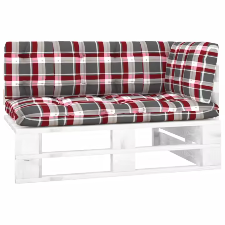 vidaXL Sofá de jardín esquina de palets madera pino impregnada blanco - 1