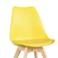 ORION91 Silla SIRIO Color Mostaza Acolchado Piel Sintética y Patas Haya 54x81x48cm Comedor Oficina Salón Teletrabajo Cocina - SpazioLuzio - details 0