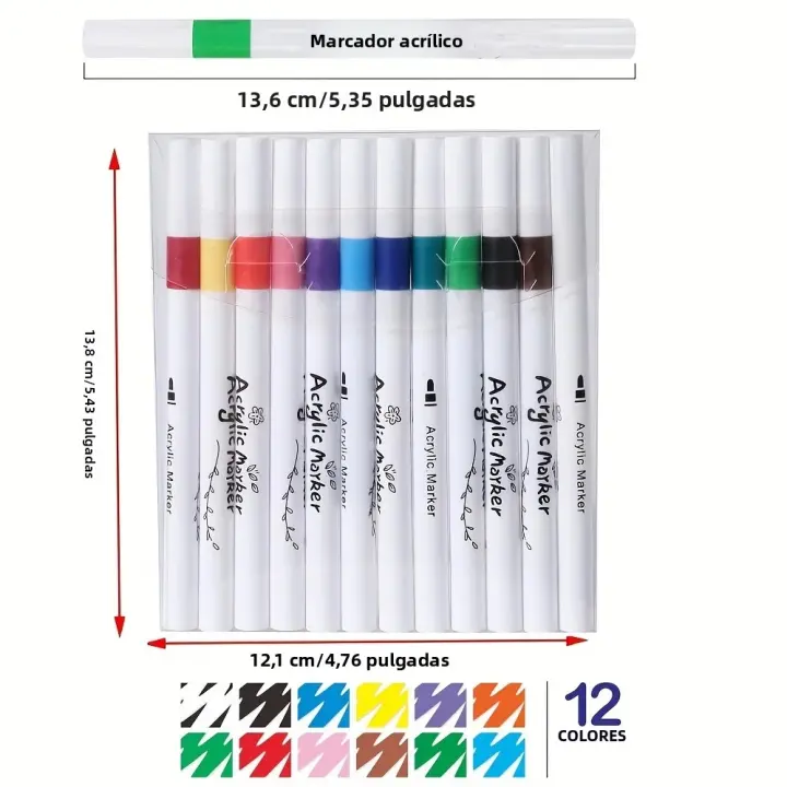 Rotuladores De Pintura Acrílica Secado Rápido Para Arte Dibujo En Lienzo Madera Vidrio Diseño Ergonómico Para Adultos Y Estudiantes Regalo Ideal - 1