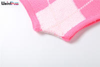 Conjunto De Suéter Y Mini Shorts Para Mujer Con Borlas Y Patrón De Cuadros Estilo Hipster Ajustado Y Transpirable Para Otoño - details 12