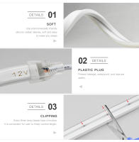Luz De Neón LED DC 12V Con Sensor De Toque De Varita Decoración Para Jardín Y Hogar Luz De Tubo De Neón Transparente Controlable Por Movimiento IP65 Impermeable - details 5