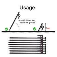 Juego De 4/8 Piezas De Clavos De Luz Nocturna Para Tienda De Campaña Extensos Y Fortalecidos Anti-Viento Para Suelo Fuera De Casa Set De Clavos De Acero Para Fijación De Vela De Canopy - details 8