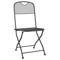 vidaXL Juego de comedor de jardín 3 pzas malla metálica gris antracita - details 3