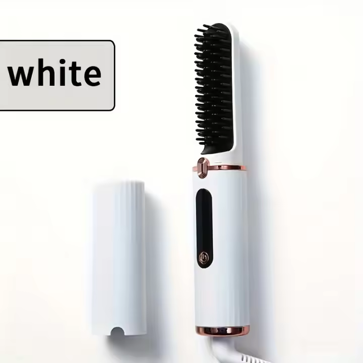 Planchas del pelo，Cepillo Plancha de Pelo Portátil Lexihan - Control de Temperatura de 4 Niveles, Calentamiento Rápido, Anti-Escaldaduras y Apagado Automático, Ideal para Barbas de Hombres y Estilismo de Mujeres, Enchufe de EE.UU - 1