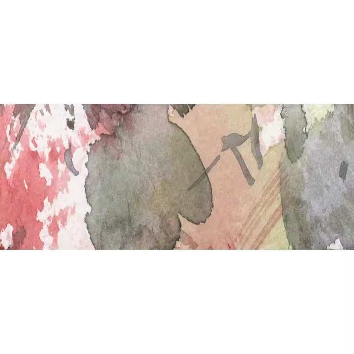 Cuadro decorativo abstracto horizontal grande Huellas del tiempo"  145x60 170x70 Lienzo de acuarela Tierra tostada rosado verde beige Arte contemporáneo Moderno Huellas salones Ref ANA DURAN A 372 - 1