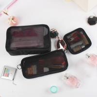 Nueva Bolsa De Maquillaje Transparente De Malla Pequeña Y Grande Organizador De Viaje Portátil Para Cosméticos Y Labiales Material De Poliéster - details 2