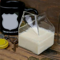 1Pc Copa De Leche 300ML Estilo Botella De Leche Media Pintada Mini Juguete De Crema De Vidrio Ecológico Con Forma De Aves De Correr - details 6