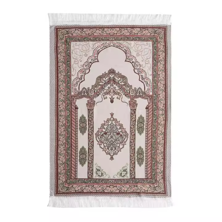 Carpetas De Oración Musulmana Con Borlas Espesas Diseño Tradicional Rectangular Para Viajes Temples Y Habitaciones De Oración Para Mujeres Y Hombres - 1
