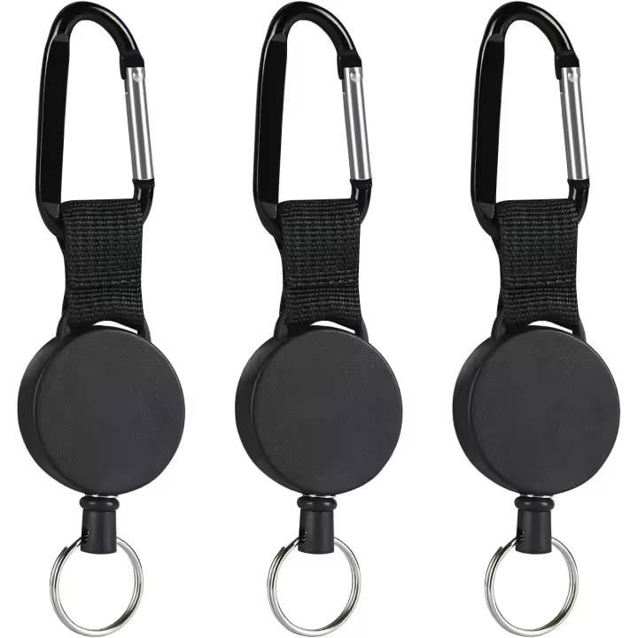 3 piezas de cables de insignias, soporte Resito para tarjetas de Identificación con mosquetón, Anillo en D, lavero con cable de Maple - 1
