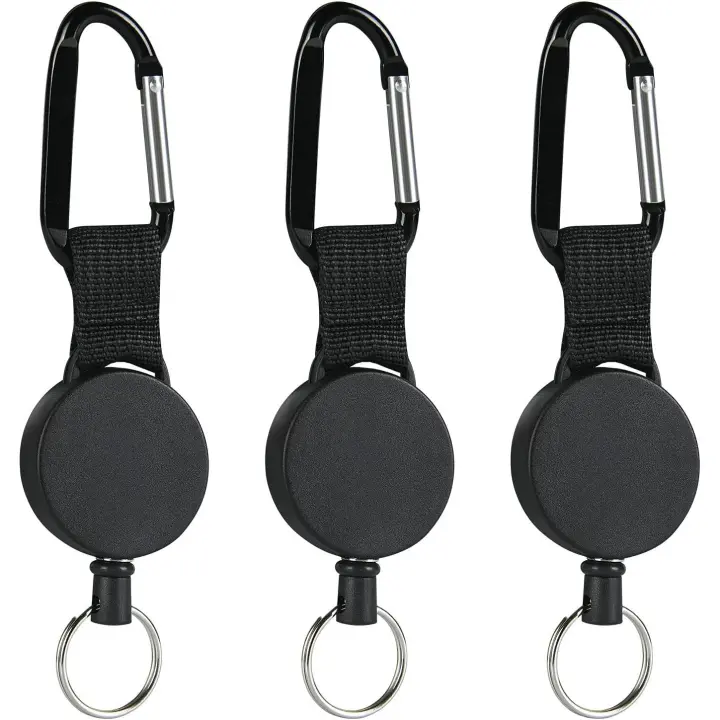 3 piezas de cables de insignias, soporte Resito para tarjetas de Identificación con mosquetón, Anillo en D, lavero con cable de Maple - 1
