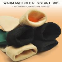 Calcetines Térmicos De Invierno Para Mujer Calcetines Gruesos Y Cómodos De Velours Sólidos Color Negro Sin Costuras Para Hacer Snow - details 5
