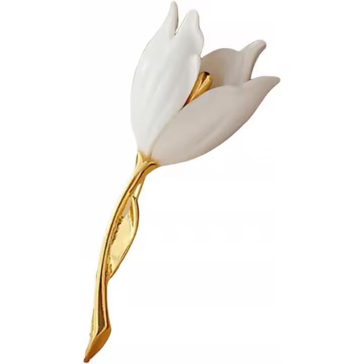 Broche De Esmalta De Flores De Tulipán Elegante Broche De Solapa Hebilla De Chal Corsage Gran Alfiler De La Bufanda Para Las Mujeres Los Niños - 1