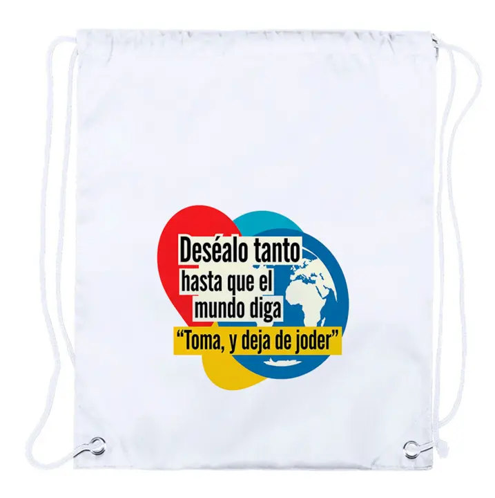 2 Mochilas de cuerdas frase motivadora deseo sueño esfuerzo playa piscina picnic excursion - 1