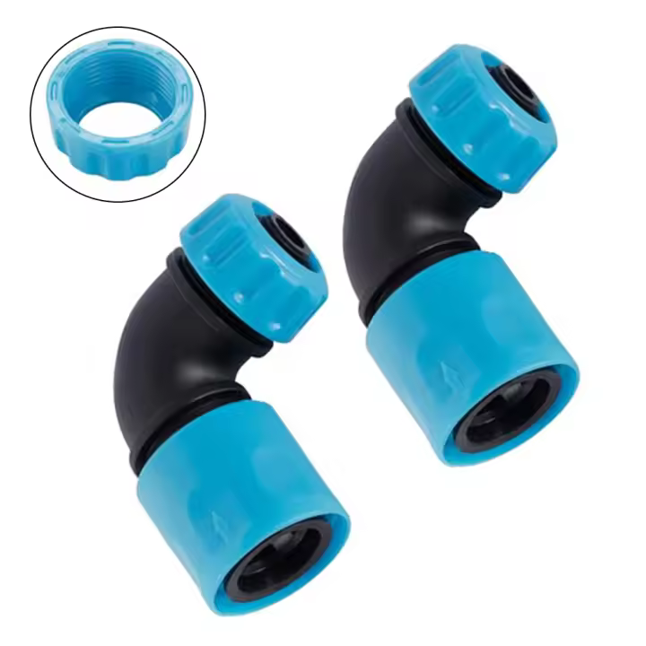 2 Pcs Conectores Rápidos De Codo 90 Grados Para Jardín Tubo De Rociador 1/2 Pulgada Adaptador De Conexión De Agua Para Riego - 1