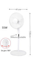 PLUSHOME Ventiladores de Pie Altura Ajustable,Ventilador de suelo,Ventilador Sobremesa,Circulador de aire,Ventilador industrial Metaric.De 25W hasta 120W.Ventilador giratorio 360 grados. - details 9
