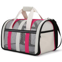 Los gatos salen nueva bolsa portátil para gatos, bolsa portátil para mascotas, bolsa plegable de poliéster suave para gatos, azul neblina y gris - 48*27*27cm - details 3